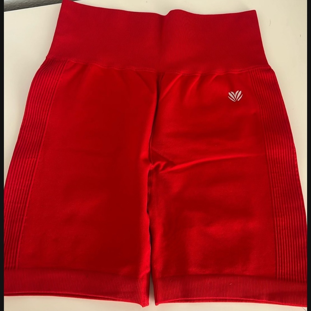 Women's Red High-Waisted Shorts